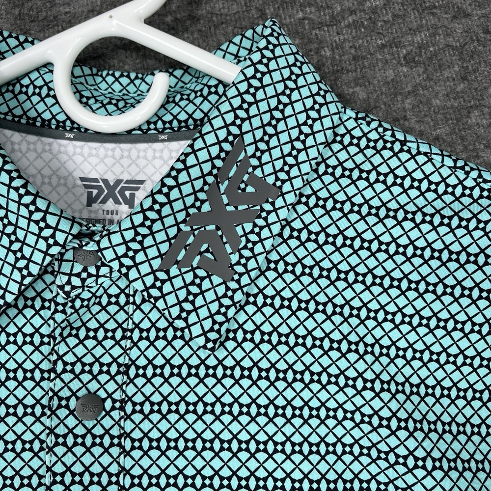 PXG‎ Parsons Xtreme Golf Polo Shirt Mens S Green Geometric Performance